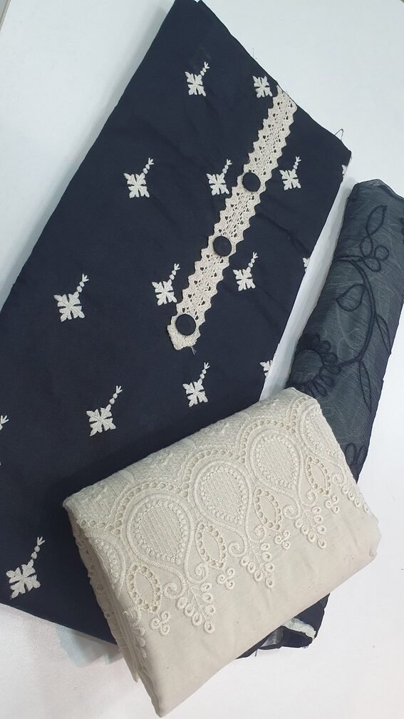 Black and White Designer Shalwar Material Black and White Designer Shalwar Material