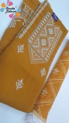 Yellow and White Colour Shalwar Material