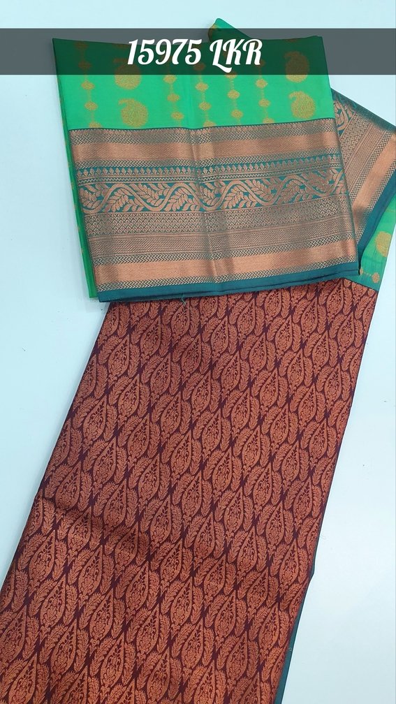 Peacock Green and Dark Brown Colour Premium Soft Silk Saree