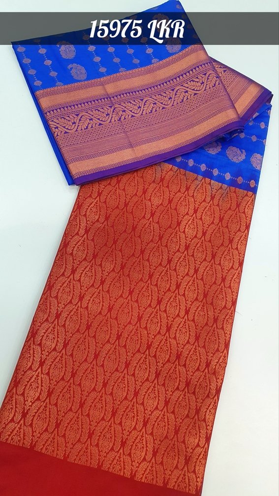Blue and Marron Colour Premium Soft Silk Saree