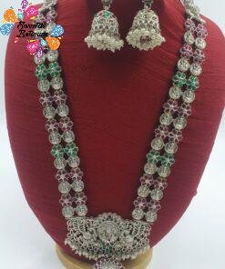 Maha Lakshmi Designer Oxidised Matte Silver Harram