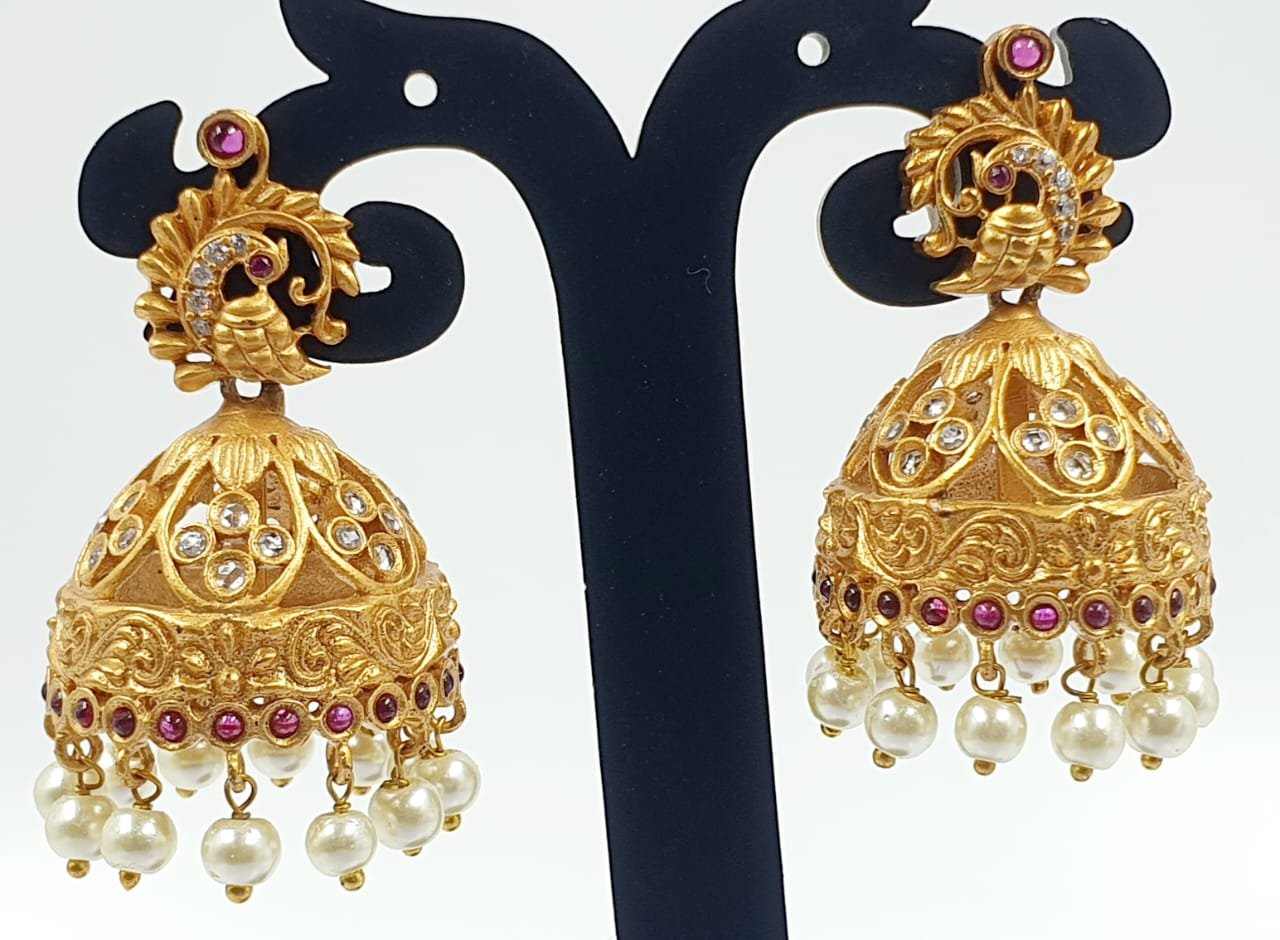 Matte Finished Jhumka Matte Finished Jhumka - Image 2
