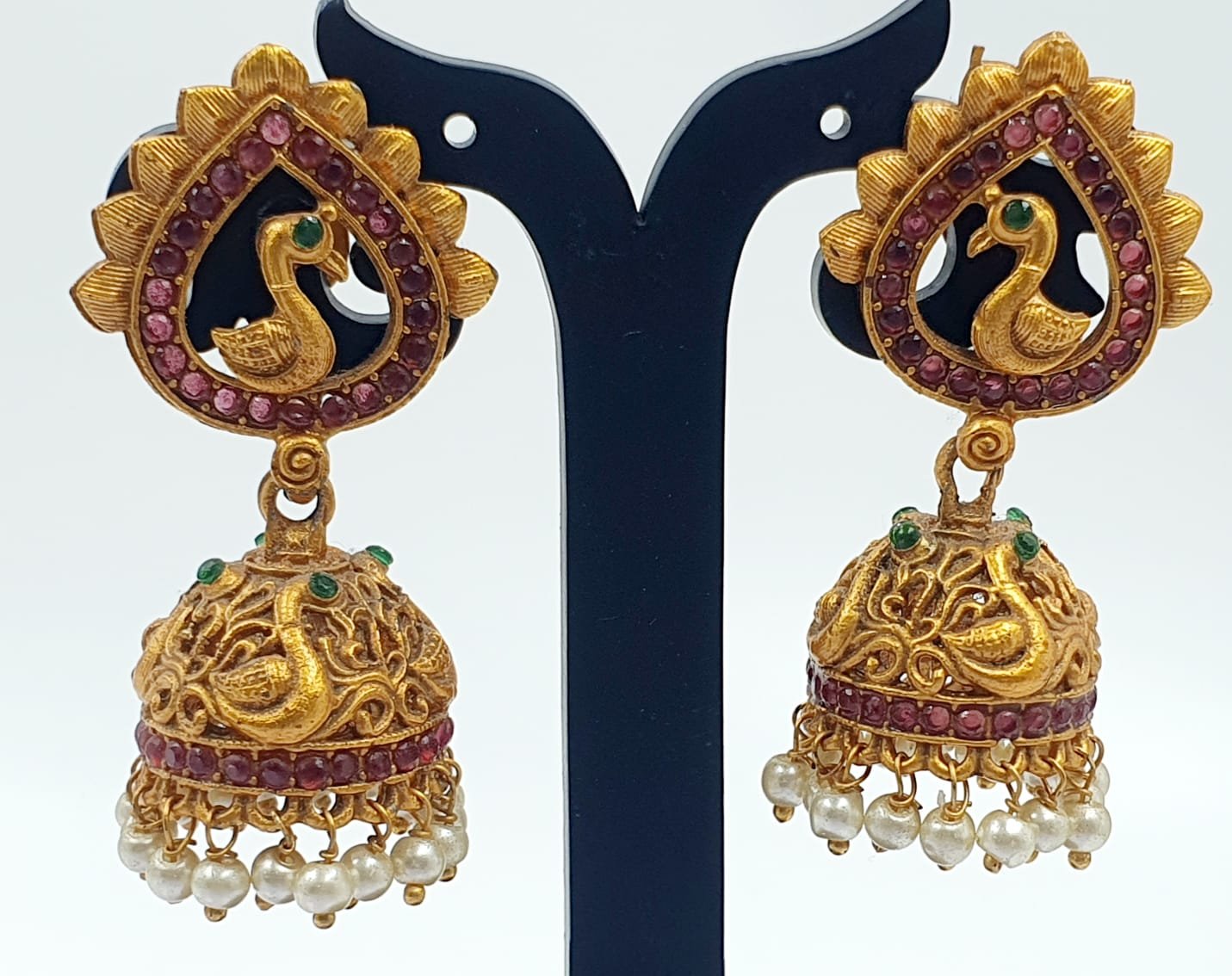 Peacock Designer Matte Finished Jhumka Peacock Designer Matte Finished Jhumka