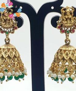 Lakshmi With Pearl Matte Finished Jhumka