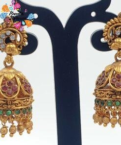 Peacock Designer Matte Finished Jhumka
