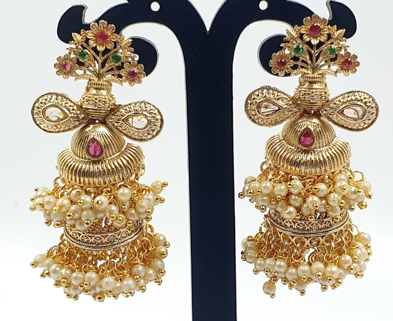 Double Layer Matte Finished Jhumka Double Layer Matte Finished Jhumka - Image 2