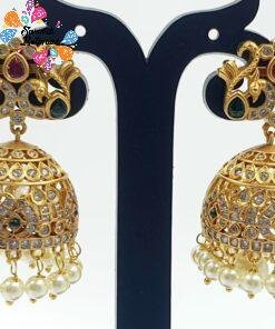 Peacock AD Stones Jhumkha