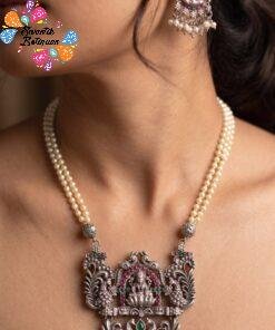 Maha Lakshmi Designer Oxidised Matte Silver Harram