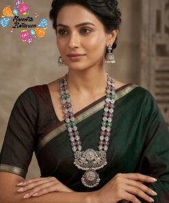 Maha Lakshmi Designer Oxidised Matte Silver Harram