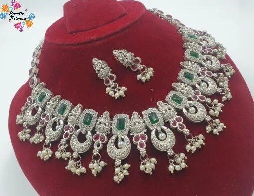 Lakshmi Designer Oxidised Matte Finished Necklace