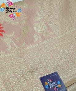 Orangish Pink Colour Premium Banarasi Silk  Saree