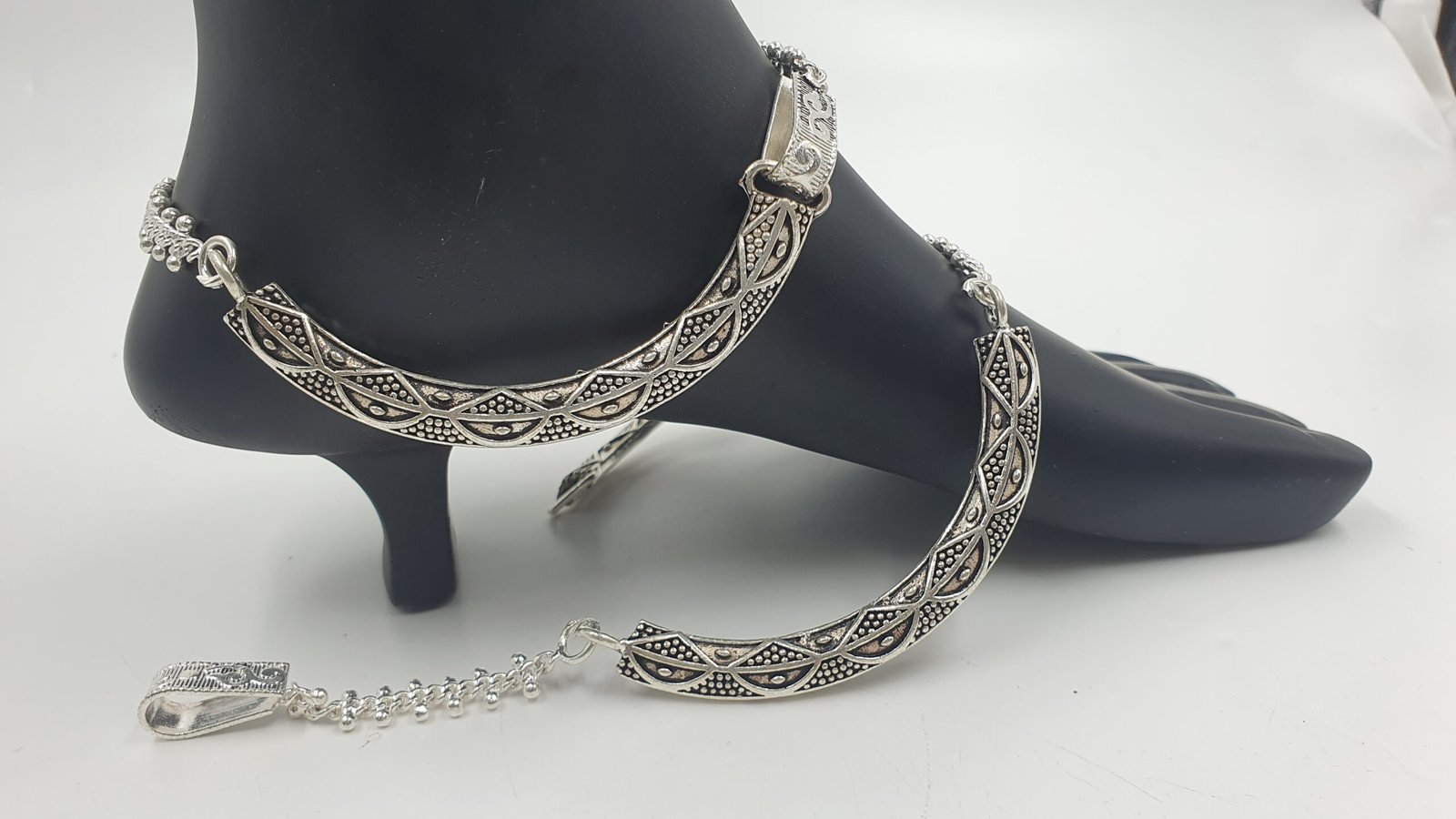 Oxidised Silver Anklet