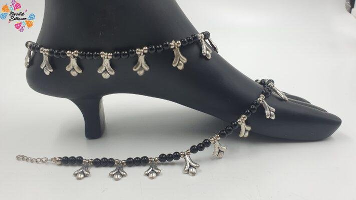 Oxidised Silver Anklet
