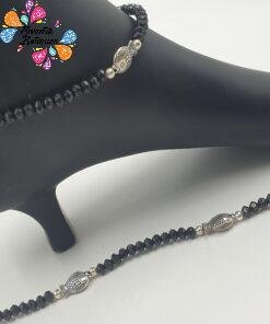 Alternative view of Oxidised Silver Anklet