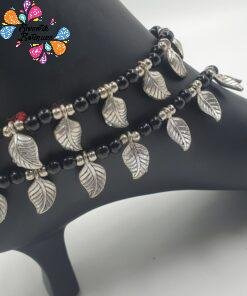 Alternative view of Oxidised Silver Anklet
