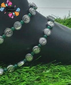 Alternative view of Oxidised Silver Anklet