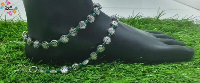 Oxidised Silver Anklet