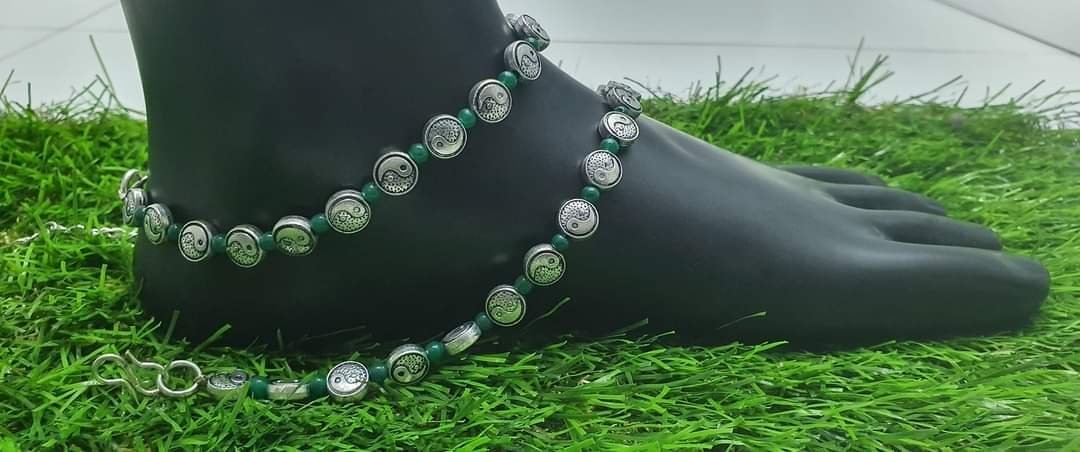 Oxidised Silver Anklet