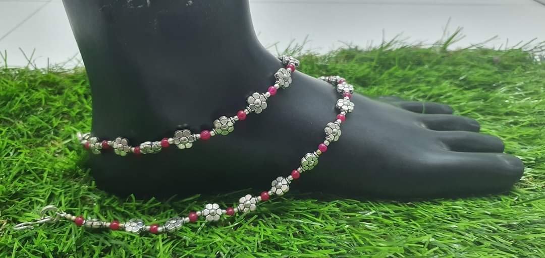 Oxidised Silver Anklet