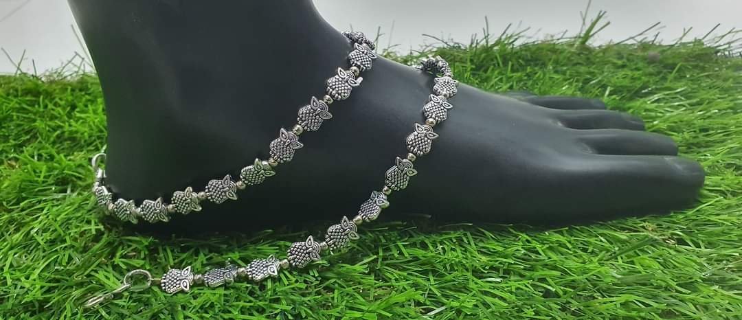 Oxidised Silver Anklet