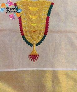 Floral Designer Kerala Tissue Silk Saree