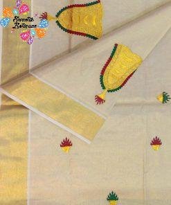 Floral Designer Kerala Tissue Silk Saree