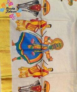 Kathakali Dance Designer Kerala Tissue Silk Saree Kathakali Dance Designer Kerala Tissue Silk Saree