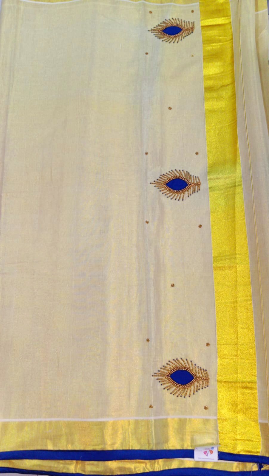 Floral Designer Kerala Tissue Silk Saree Floral Designer Kerala Tissue Silk Saree - Image 3