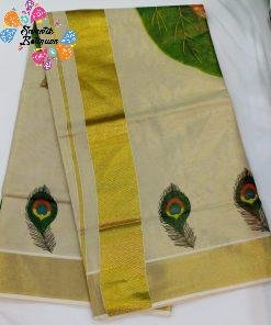 Krishna Leela Designer Kerala Tissue Silk Saree