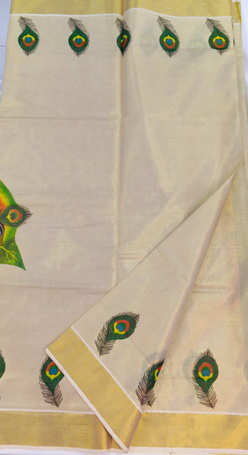 Krishna Leela Designer Kerala Tissue Silk Saree Krishna Leela Designer Kerala Tissue Silk Saree - Image 3