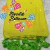 Yellow and Green Sequin Khadi Cotton Sarees Yellow and Green Sequin Khadi Cotton Sarees