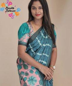 Dye Kalamkari Tussur Silk Saree