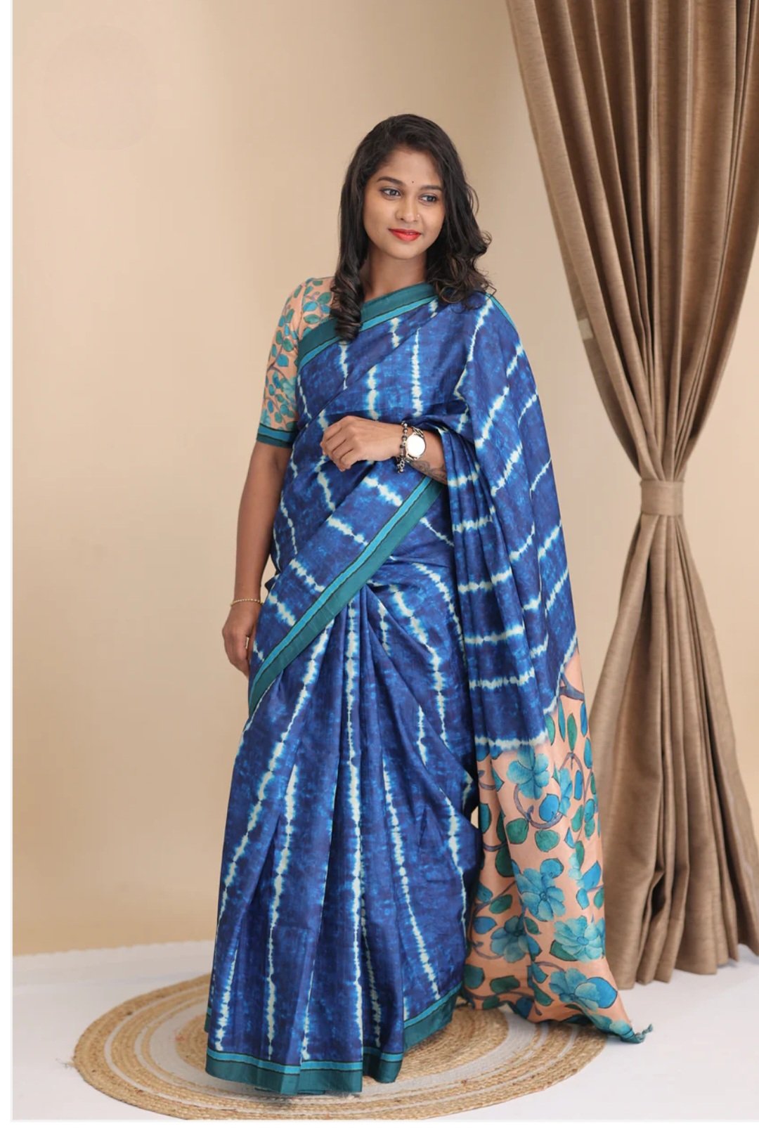 Dye Kalamkari Tussur Silk Saree Dye Kalamkari Tussur Silk Saree - Image 3