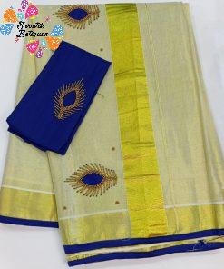 Floral Designer Kerala Tissue Silk Saree