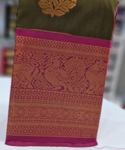 Army Green Colour Premium Kanchi Semi Silk Saree