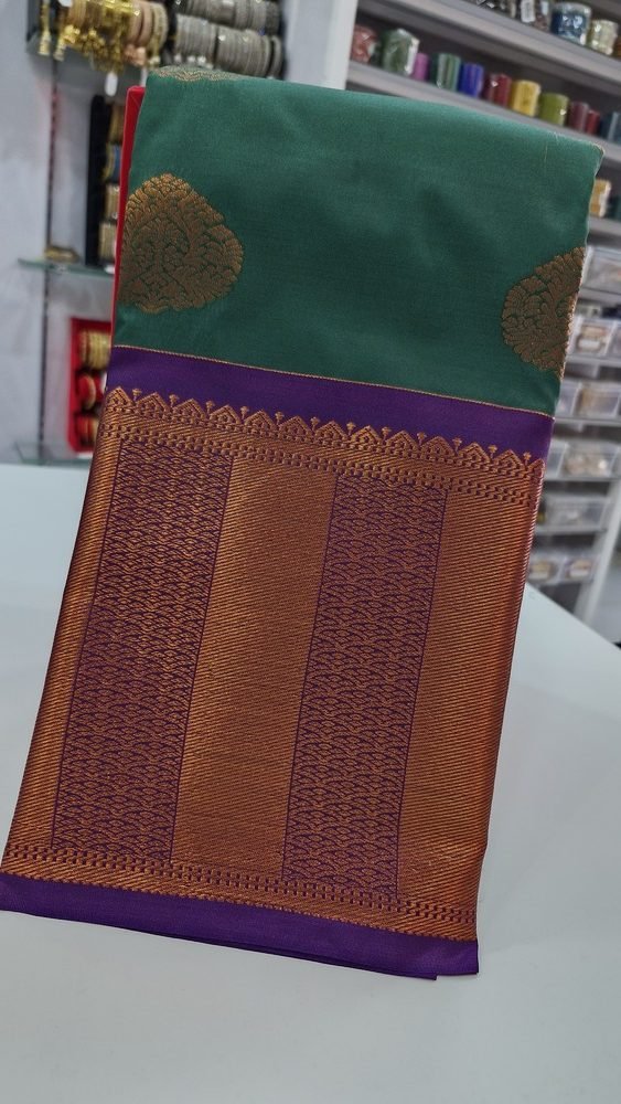 Castleton Green Colour Premium Kanchi Semi Silk Saree Castleton Green Colour Premium Kanchi Semi Silk Saree - Image 3