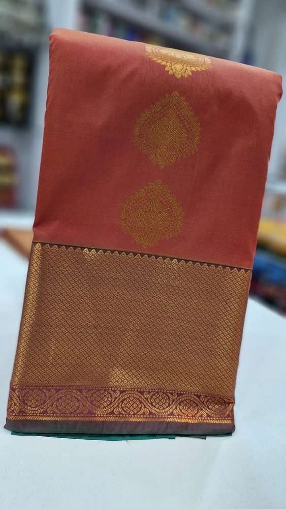 Rose Wood Colour Pemium Kanchi Semi Silk Saree