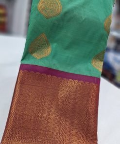 Peacock Green Colour Premium Kanchi Semi Silk Saree Peacock Green Colour Premium Kanchi Semi Silk Saree
