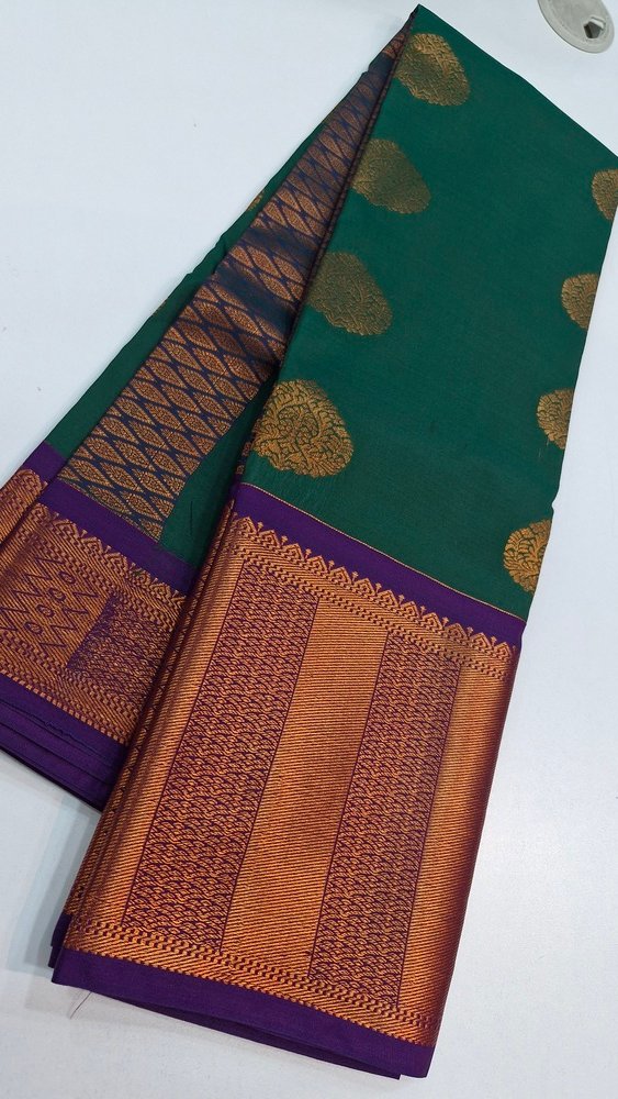 Castleton Green Colour Premium Kanchi Semi Silk Saree Castleton Green Colour Premium Kanchi Semi Silk Saree - Image 2