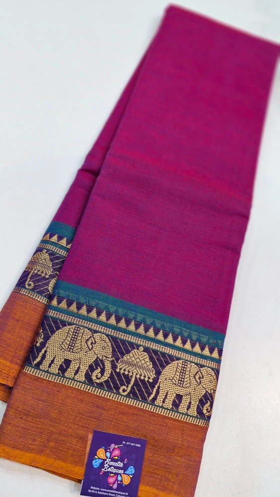 Purple Colour Pure Chettinad Cotton Saree