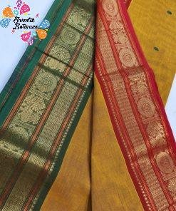 Red and Yellow Colour Pure Chettinad Cotton Saree