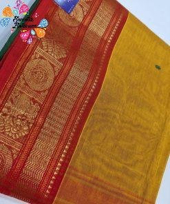 Red and Yellow Colour Pure Chettinad Cotton Saree