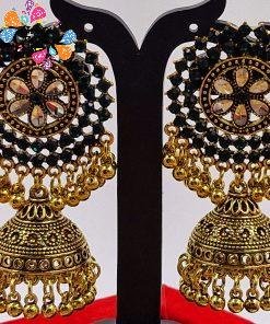 Premium Oxidised Gold Jhumkha