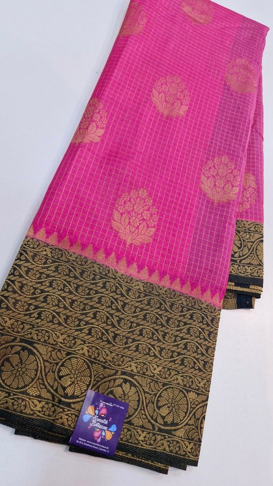 Light Pink and Green Colour Premium Banarasi Semi Silk Saree Light Pink and Green Colour Premium Banarasi Semi Silk Saree - Image 5