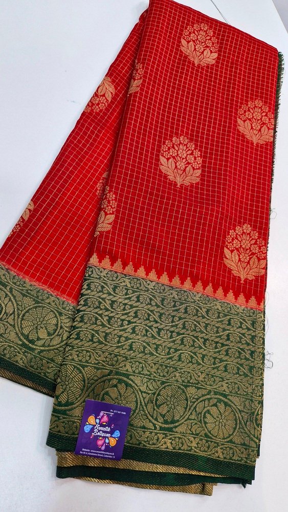 Red & Green Colour Premium Banarasi Semi Silk Saree Red & Green Colour Premium Banarasi Semi Silk Saree - Image 5