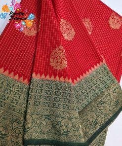 Red & Green Colour Premium Banarasi Semi Silk Saree Red & Green Colour Premium Banarasi Semi Silk Saree