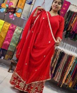 Beautiful Faux Georgette Ready Made Gown Beautiful Faux Georgette Ready Made Gown