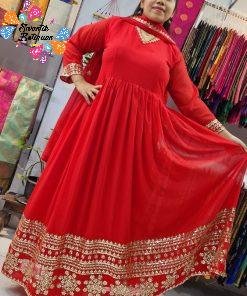 Beautiful Faux Georgette Ready Made Gown Beautiful Faux Georgette Ready Made Gown