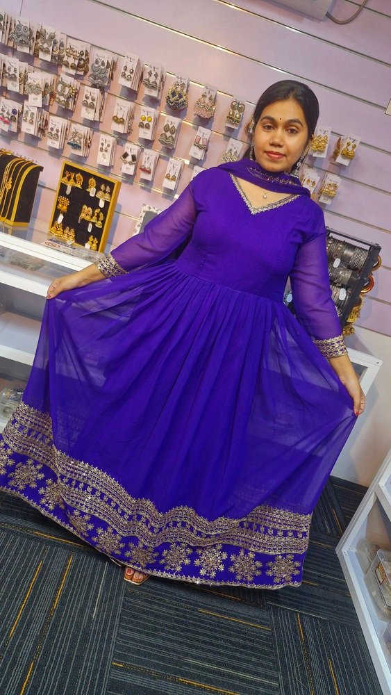 Beautiful Faux Georgette Ready Made Gown