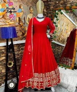 Beautiful Faux Georgette Ready Made Gown Beautiful Faux Georgette Ready Made Gown